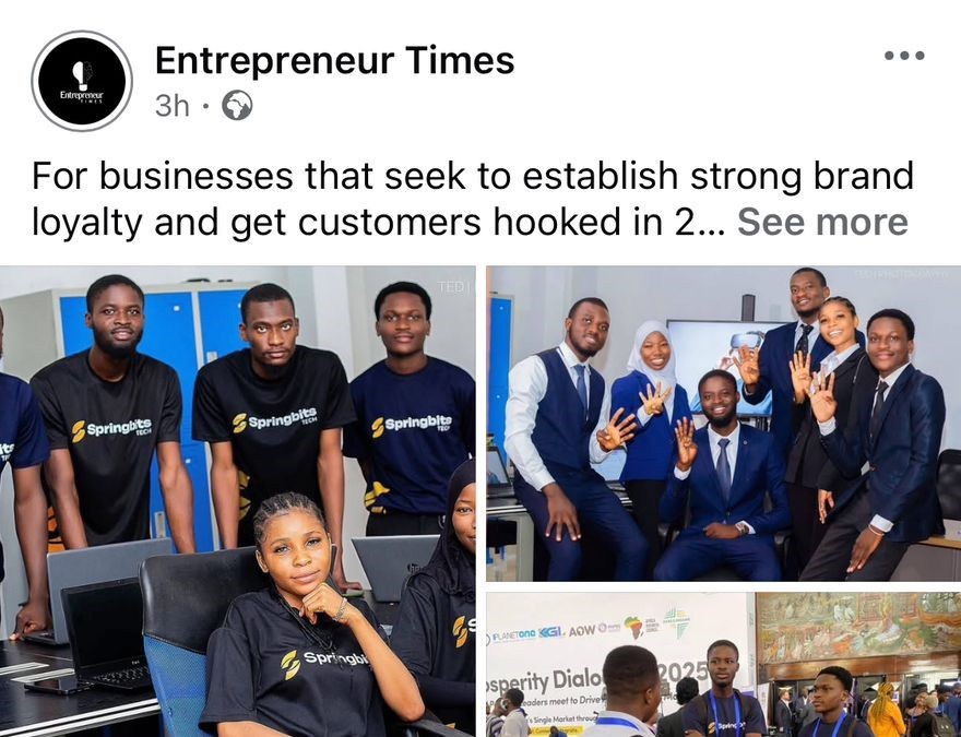 SPOTLIGHT: Springbits Featured In the Entrepreneur Times; a South African Business Publication With Almost Half a Million Followers…